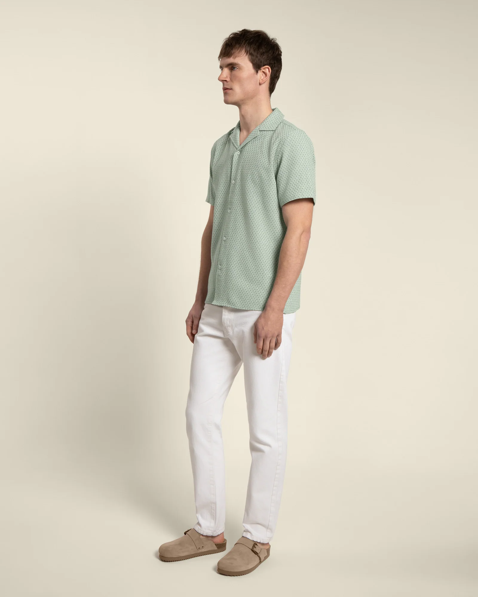 Mint Textured Short Sleeve Shirt - Image 4