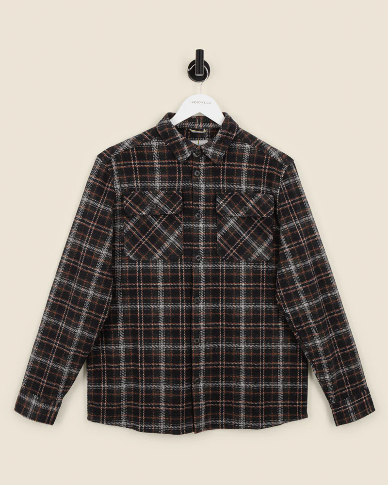 Navy Check Jersey Casual Overshirt - Image 7