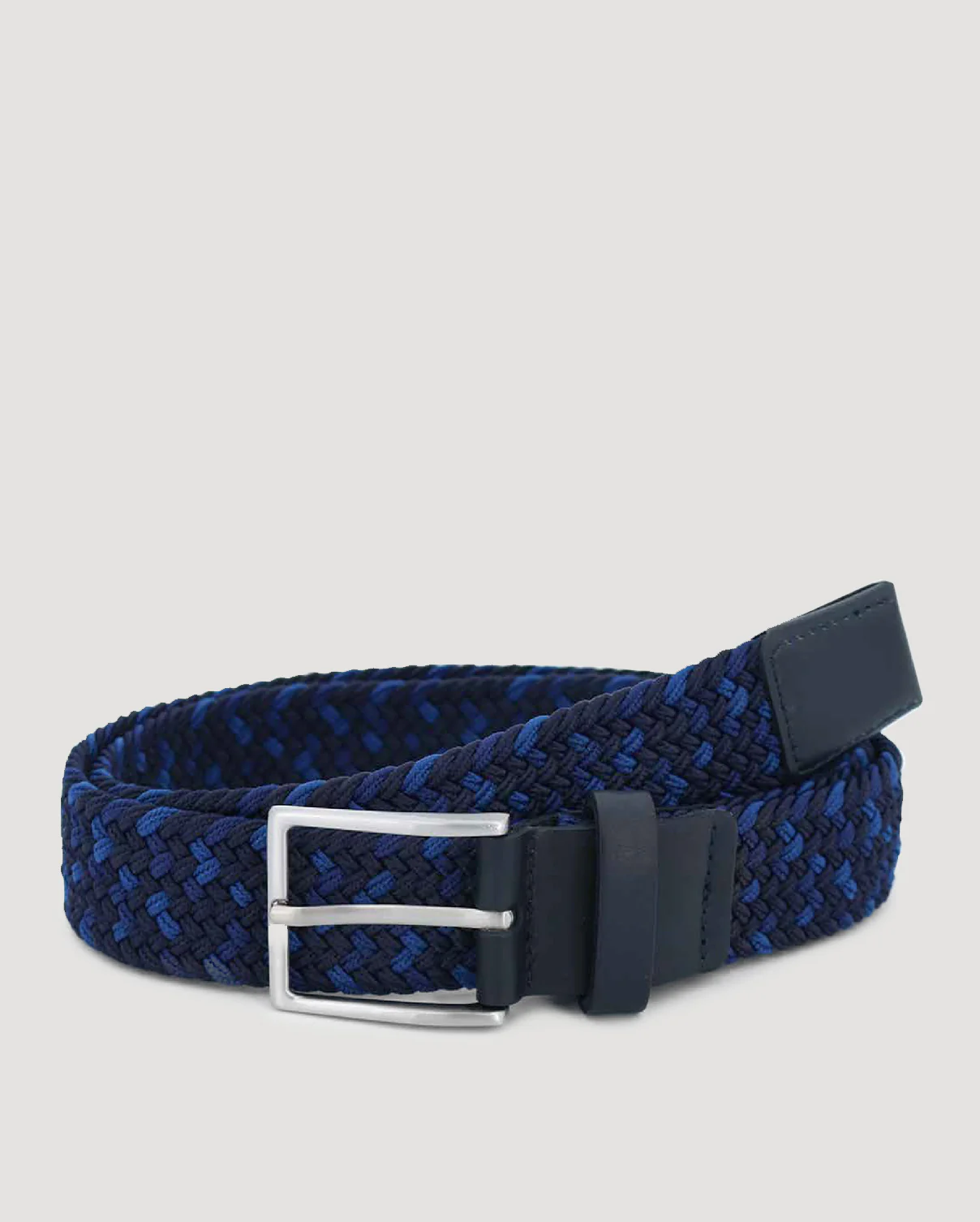 Navy Multi Tonal Woven Casual Stretch Belt - Image 10