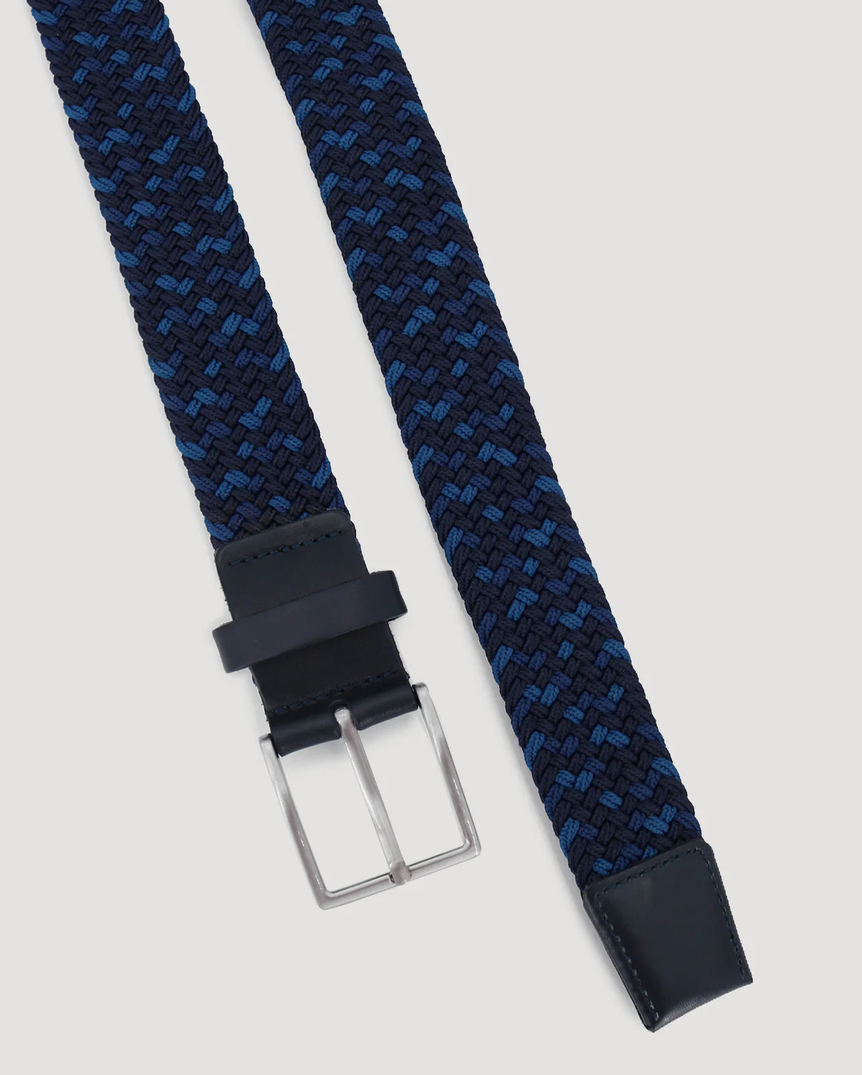 Navy Multi Tonal Woven Casual Stretch Belt - Image 5