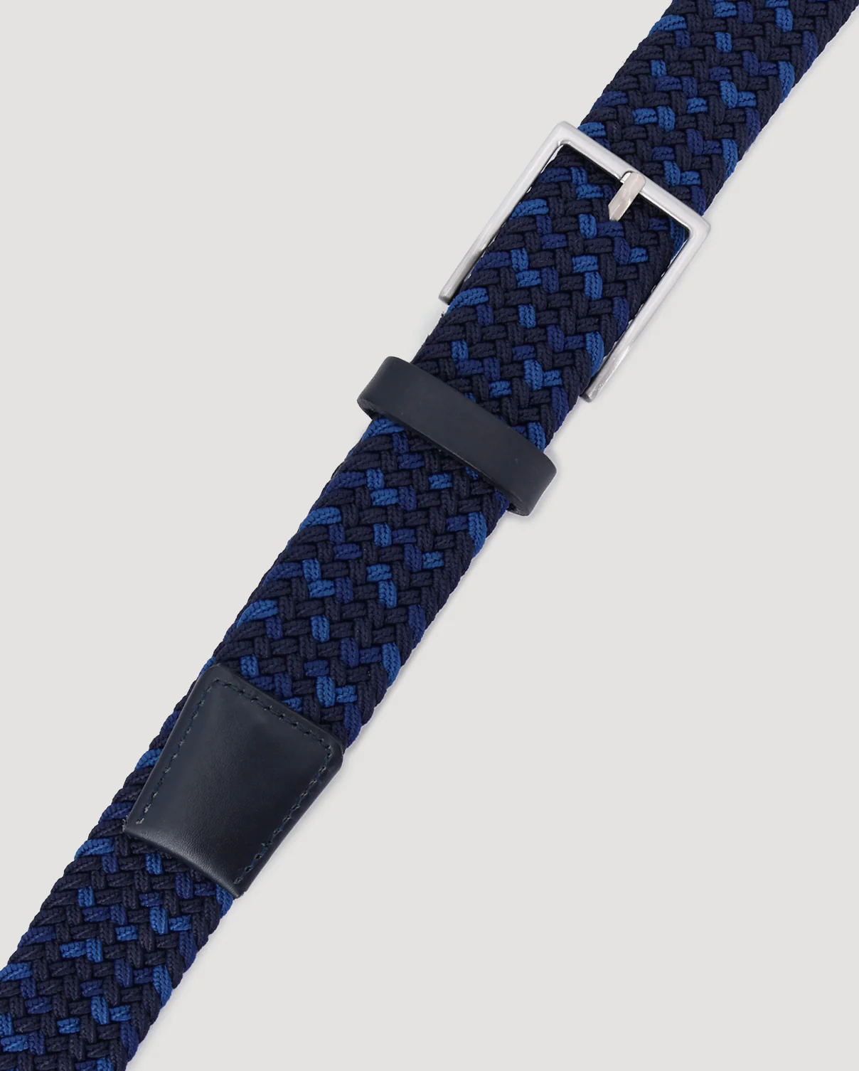 Navy Multi Tonal Woven Casual Stretch Belt - Image 9
