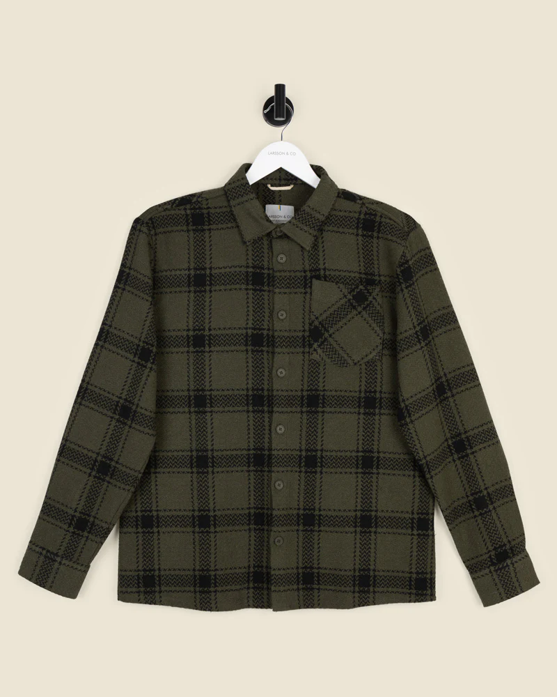 Olive & Black Check Overshirt - Image 7