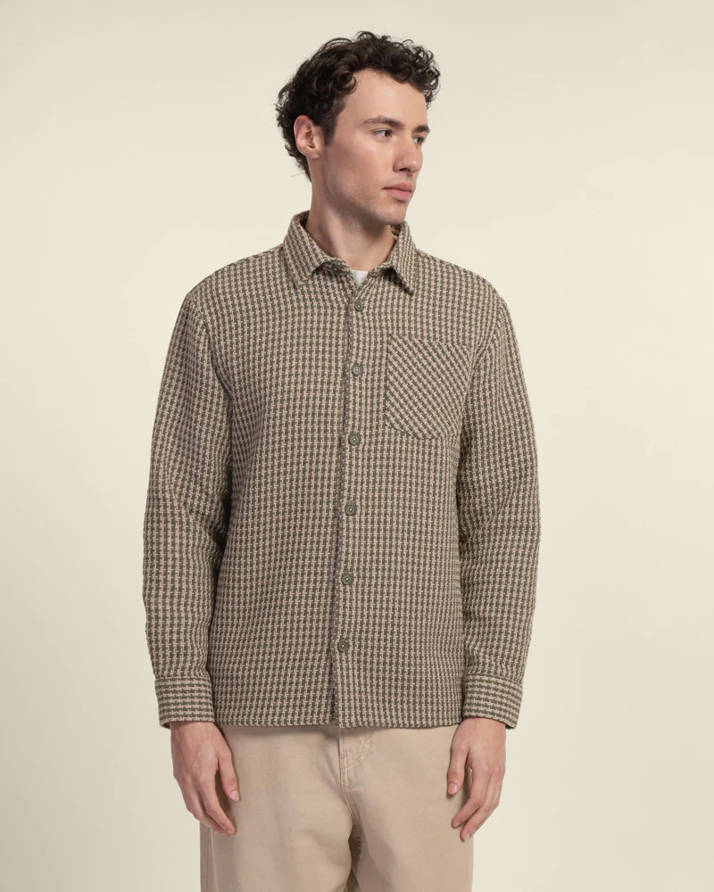 Olive & Stone Textured Overshirt - Image 4