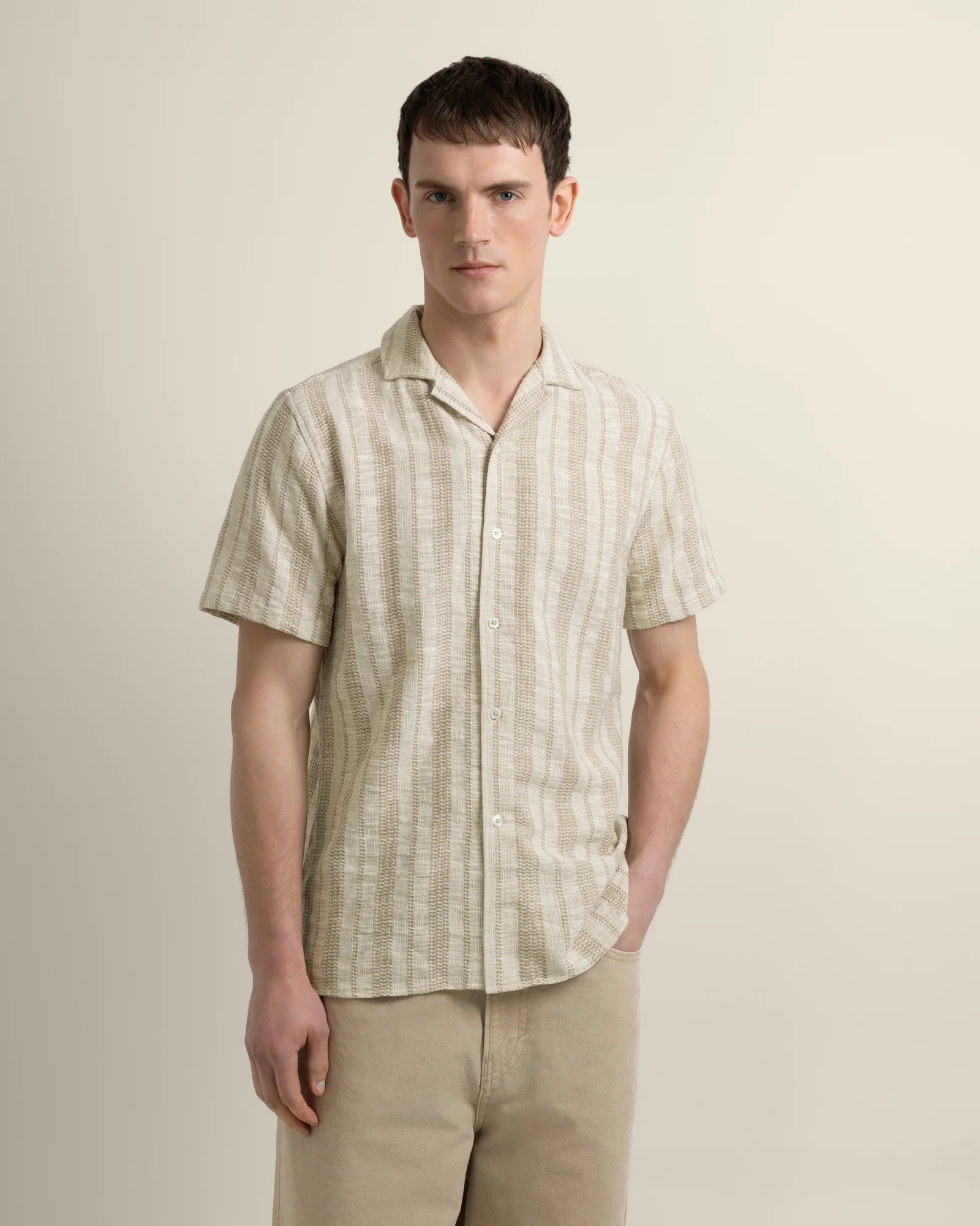 Olsen - Waffle Stripe Short Sleeve Shirt - Image 27