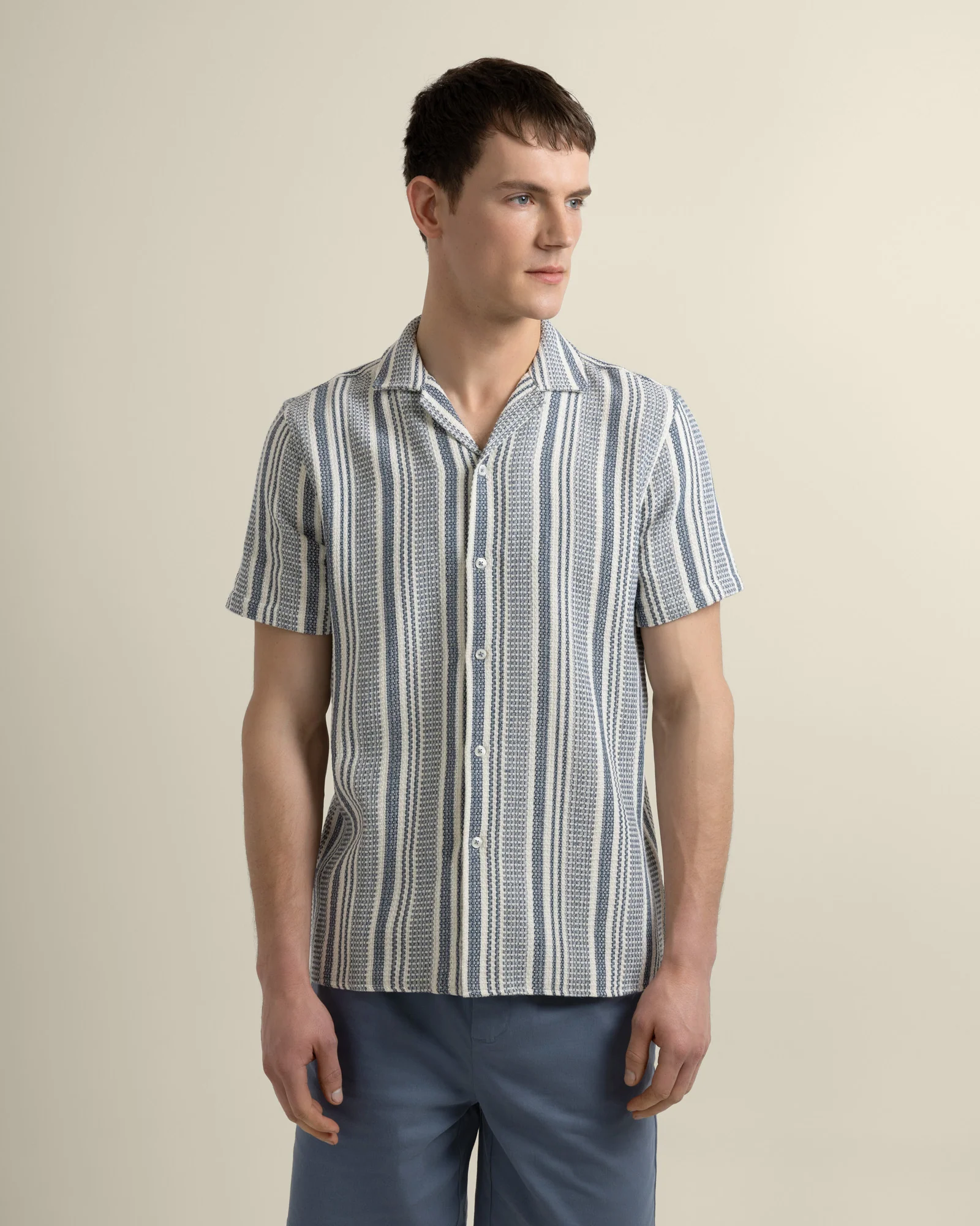 Olsen - Waffle Stripe Short Sleeve Shirt - Image 29