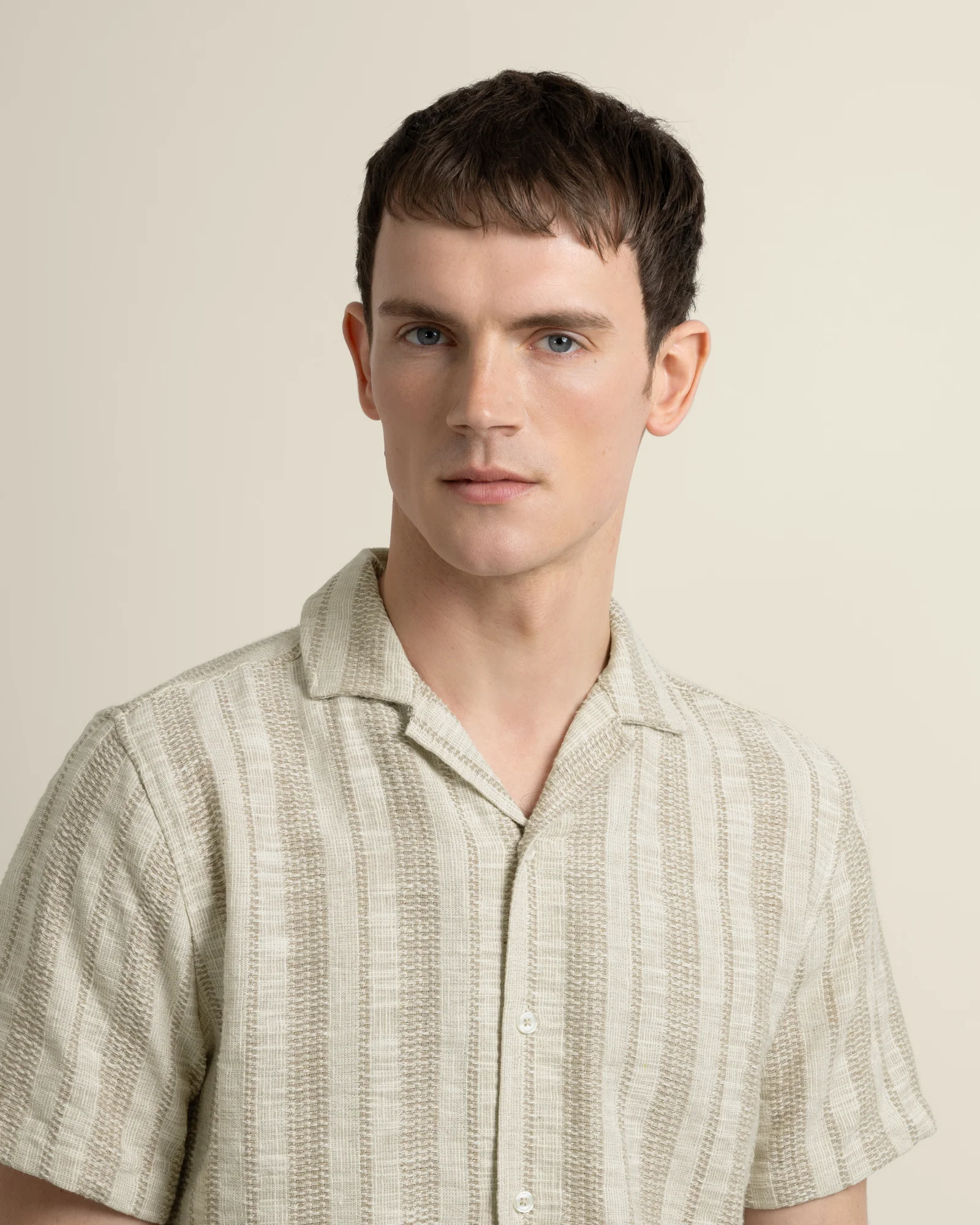Olsen - Waffle Stripe Short Sleeve Shirt - Image 4