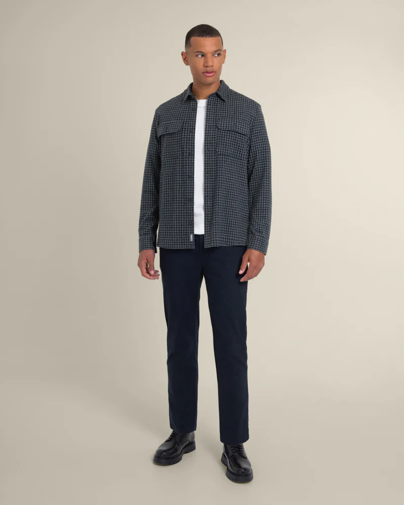 Ommel - Houndstooth Jersey Casual Overshirt - Image 10