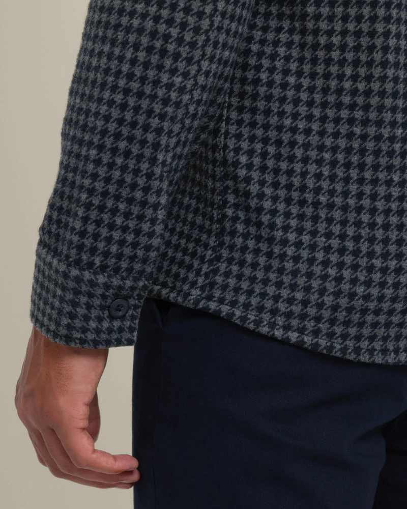 Ommel - Houndstooth Jersey Casual Overshirt - Image 7