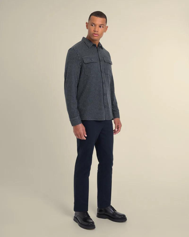 Ommel - Houndstooth Jersey Casual Overshirt - Image 8