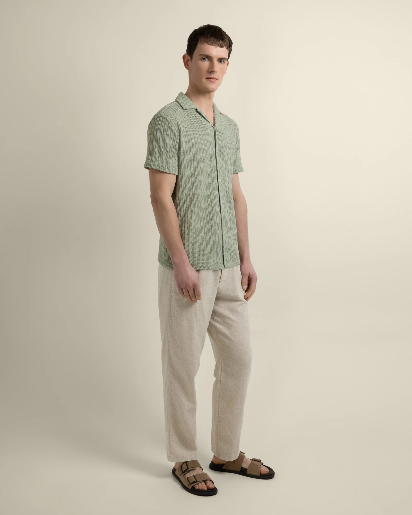 Peder - Crochet Jacquard Short Sleeve Shirt - Image 4