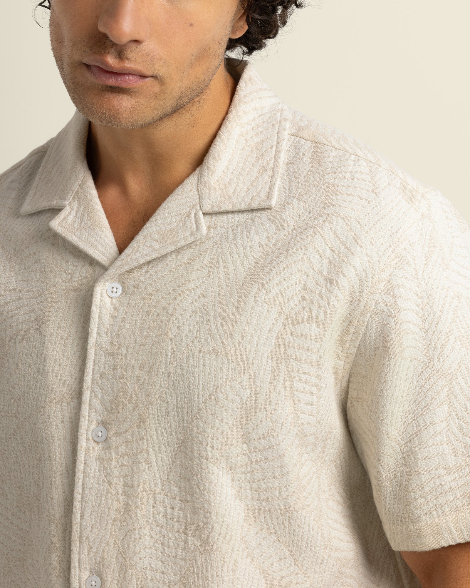 Rafe - Leaf Jacquard Short Sleeve Shirt - Image 4