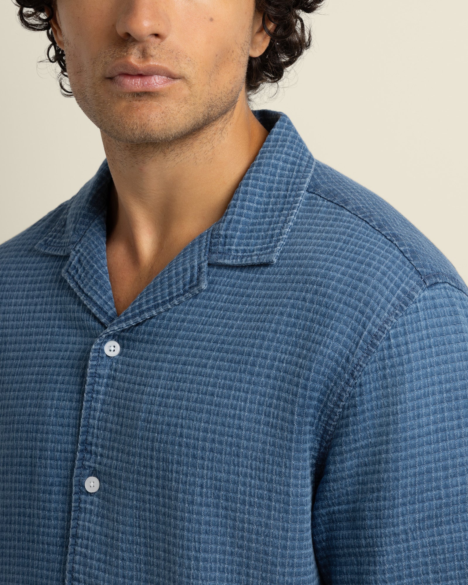 Soren - Grid Denim Short Sleeve Shirt - Image 4