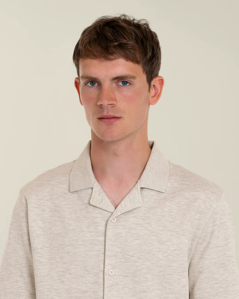 Sven – Soft-Touch Jersey Short Sleeve Shirt & Short Set Grey Melange - Image 4