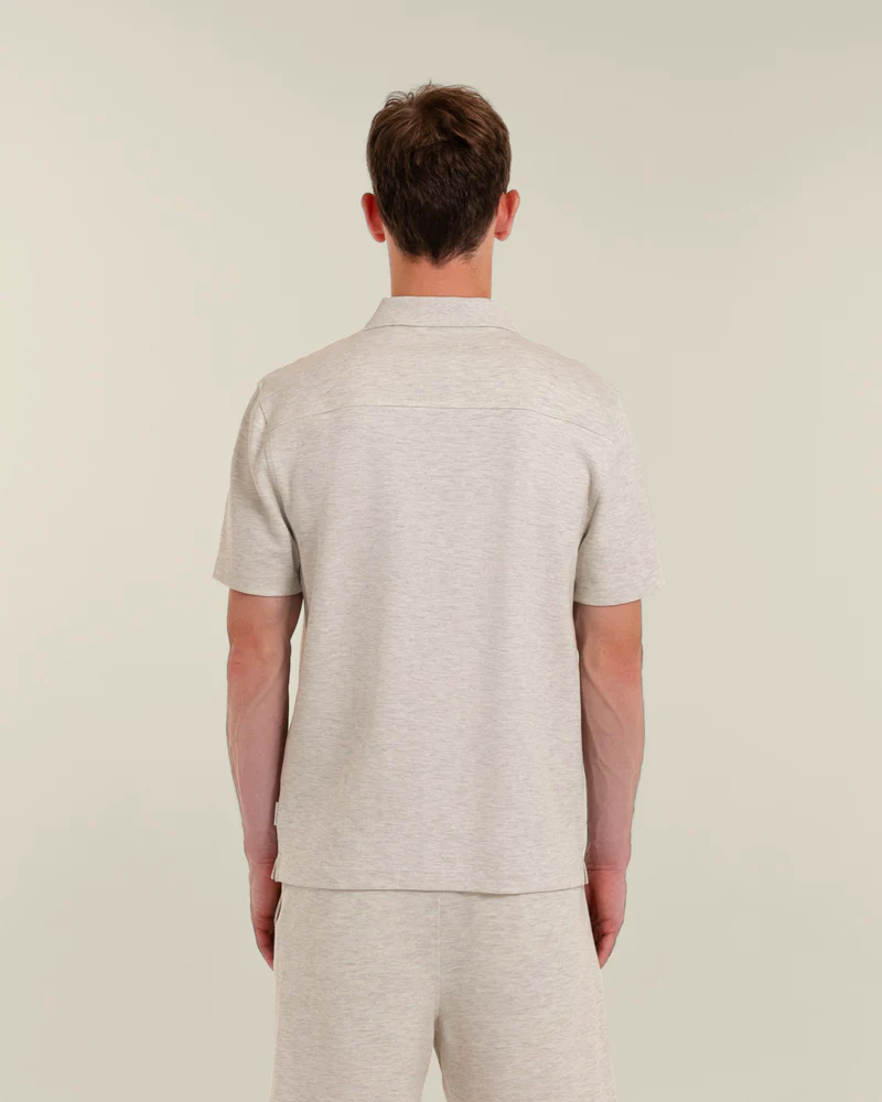 Sven – Soft-Touch Jersey Short Sleeve Shirt & Short Set Grey Melange - Image 6