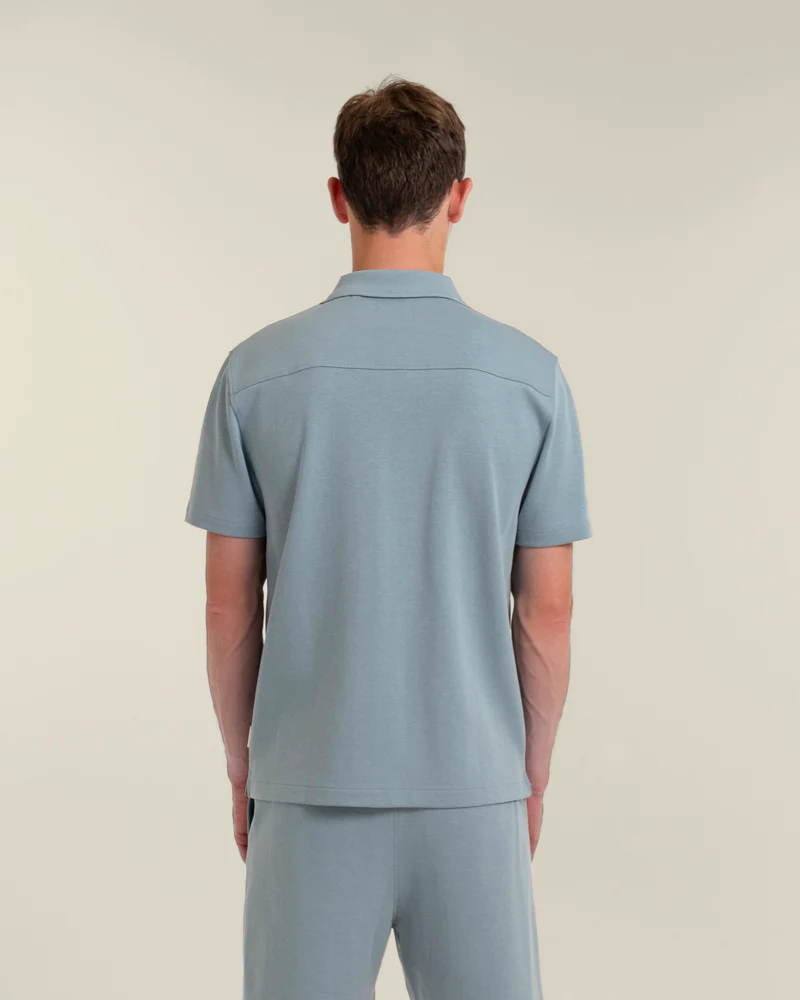 Sven – Soft-Touch Jersey Short Sleeve Shirt & Short Set Light Blue - Image 4