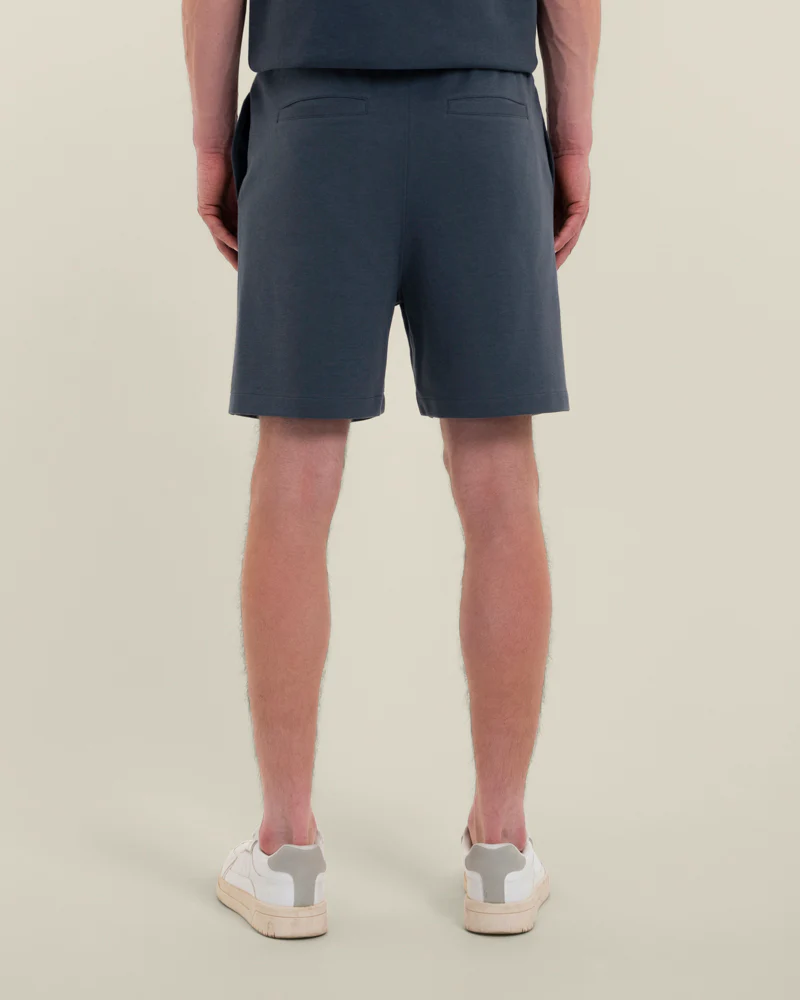 Sven – Soft-Touch Jersey Short Sleeve Shirt & Short Set Light Navy - Image 3