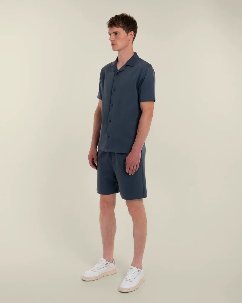 Sven – Soft-Touch Jersey Short Sleeve Shirt & Short Set Light Navy - Image 5