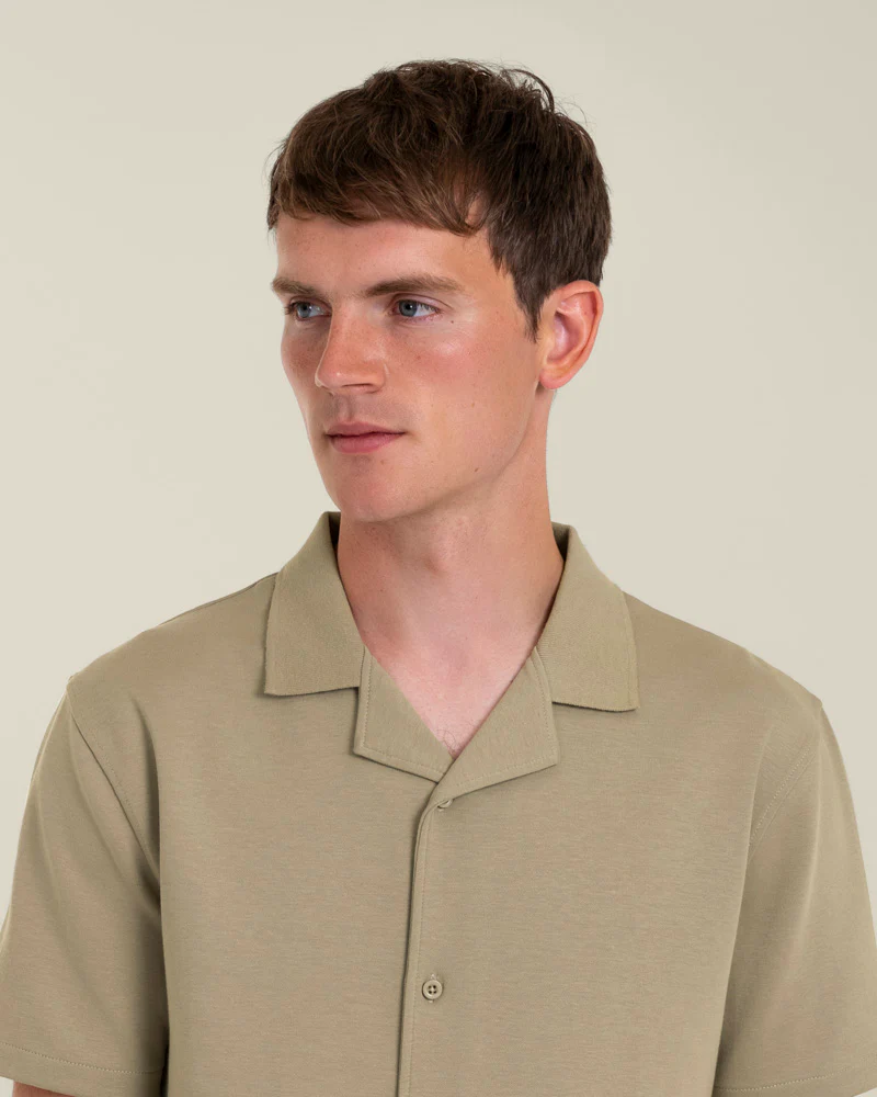 Sven – Soft-Touch Jersey Short Sleeve Shirt & Short Set Light Brown - Image 3